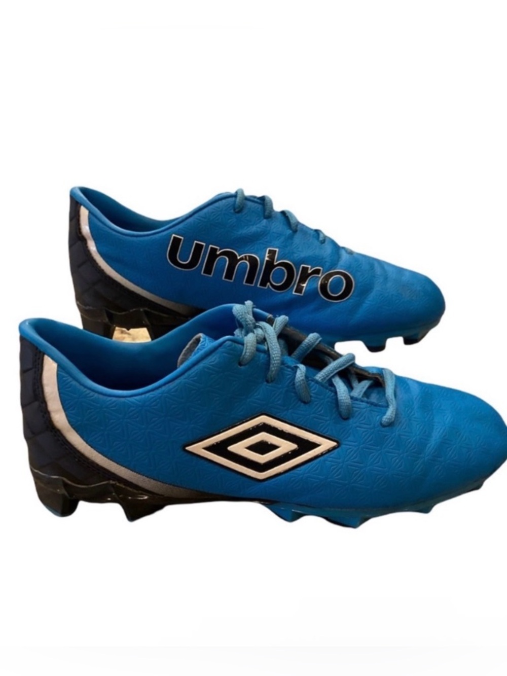 Umbro Youth Soccer Cleats EUC Royal Blue Black White Boy Girl Kids Size 7.5